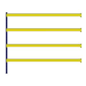 Weitspann-Steck-Anbauregal with 4 Natural 25 mm Thick <b>Wooden</b> <b>Shelf</b> Levels HxWxD 2500x3040x605 mm - Product Image 1