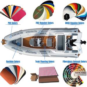 Fibra de Vidrio deportiva de lujo de 19 pies y 5,<span class=keywords><strong>8</strong></span> M, 580 V de profundidad, casco inferior rígido inflable de PVC o Hypalon, tubo de aire para pesca - Product Image 2