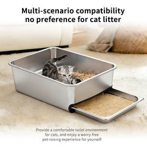 <span class=keywords><strong>Bac</strong></span> à litière pour <span class=keywords><strong>chat</strong></span> en acier inoxydable OEM/ODM, grand format, double couche avec plateau de tamisage, ouverture supérieure, côtés hauts, facile à nettoyer, antirouille - Product Image 5