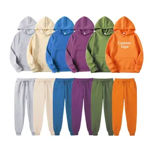 Oem printed cotton embroideried unisex desginer custum logo jumpsuit hoodie set