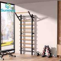 Escalera sueca de pared con barra de dominadas ajustable, barra de acero inoxidable para gimnasio en casa, estiramiento y entrenamiento de calistenia