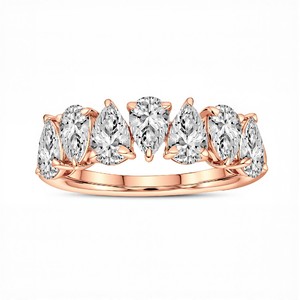 Bague élégante en diamant de laboratoire en forme de poire de 1,75 carat avec argent sterling 925, titane, or 10K, 14K, 18K, bijoux fins contemporains - Product Image 2