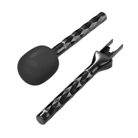 Microphone portable professionnel pour interview, vlogging et podcast, avec perche, support de microphone professionnel et support de microphone sans fil à pince pour diffusion en direct