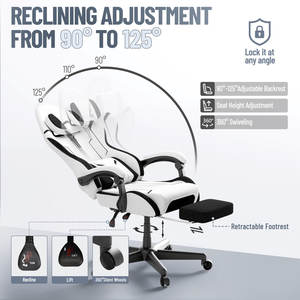 Sedia da Gaming AJUNION, Supporta 115 kg, Tessuto Traspirante, Poggiatesta Rimovibile, Supporto Lombare, Cuscino ad Alta Resilienza - Product Image 5