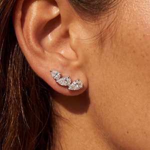 Pendientes de Aro con Diamantes CVD VS1 VS2 en Corte Pera Personalizados, Joyería de Oro Real de 10k 14k, Pendientes con Diamantes de Laboratorio - Product Image 6
