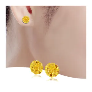 Gold Plated Pure Brass Ornaments Beautiful Floral Stud Earrings with Many Designs Trendy and Delicate for Gifts and Parties