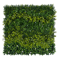 Panel Dinding Tanaman Buatan 100x100cm, Dedaunan Boxwood, Pakis, Latar Belakang Vertikal untuk Dekorasi Dalam & Luar Ruangan, Toko, Hotel