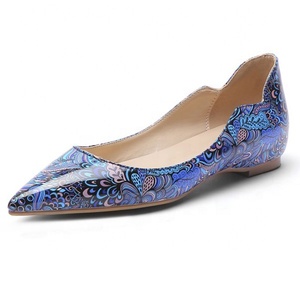 Chinese Style <b>Flats</b> Pointed Toe for Women Girl Flower Print <b>Flat</b> Pumps Loafers Walking Dress Office Lady Comfortable <b>Flats</b> - Product Image 1