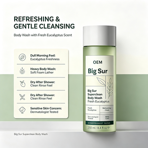 OEM Big Sur Superclean Gel de Baño de Eucalipto 250ml, Probado por Dermatólogos, Refrescante, Líquido Limpiador Diario para Ducha - Product Image 3