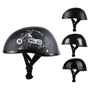 Medio casco motocicleta hombres mujeres adultos punto aprobado Vintage media cara casco con visera transparente adicional casco de moto - Product Image 1