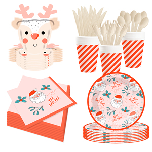 Juego de Vajilla Navideña Creativa DAMAI, Incluye Platos, Vasos y Servilletas de Papel con Forma de Ciervo para Decoración de Mesa de Fiesta Navideña - Product Image 4