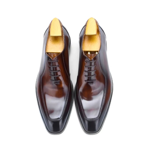 Chaussures en cuir pour hommes de qualité luxueuse de style italien, chaussures habillées formelles avec lacets, chaussures Oxford artisanales, chaussures de mariage pour hommes - Product Image 1