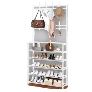 Đa chức năng và thiết kế tối giản <span class=keywords><strong>4</strong></span> lớp đa lớp Giày giá sàn tích hợp quần áo giá - Product Image 1