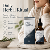 Gouttes Herbales aux Aiguilles de Pin 50ml avec Sureau, Échinacée, Quercétine, Vitamine C, Zinc, Menthe Poivrée – 50 Doses – Marque Privée OEM