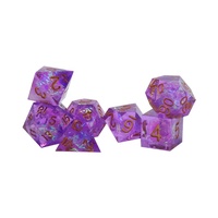 Lot de 7 dés de jeu de rôle D&D de qualité supérieure, à bords tranchants et incrustations métallisées, pour jeux de société