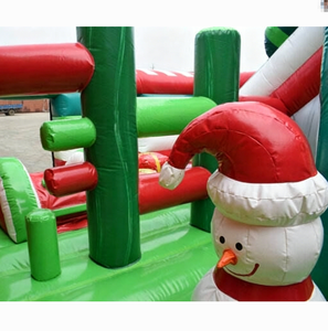 Château gonflable de Noël Père Noël Bonhomme de neige, <span class=keywords><strong>cabane</strong></span> gonflable du Père Noël, château sauteur pour enfants, divertissement festif et ludique - Product Image 4