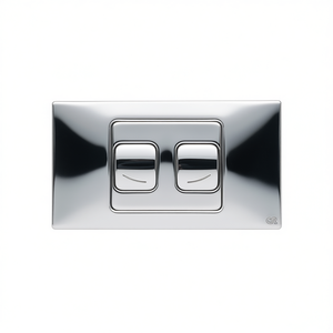 Plaque plate 2 boutons Smile pour Fusion intégrée au réservoir, chromée, largeur 36 cm, longueur 19 cm - Product Image 2