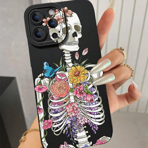 Arte teschio stampa fiore pupilla occhio Pro foro per fotocamera TPU custodia per Iphone 17 X Xr Xs 11 12 13 14 16 Pro Max - Product Image 6