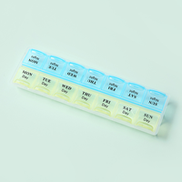Vente en gros, personnalisation, organiseur de comprimés en plastique, boîte à médicaments, 7 jours par semaine, 28 compartiments, organiseur de pilules, boîte à pilules