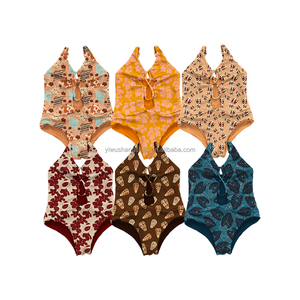 Costume da Bagno per Bambine in Produzione di Massa, Bikini Intero Senza Maniche con Stampa Hawaiana per Spiaggia - Product Image 1