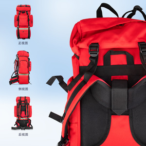 Emergency Rescue <b>Backpack</b> <b>Large</b> <b>Capacity</b> Red Outdoor Tactical <b>Backpack</b> For Disaster Relief Fire Fighting Preparedness Kit - Product Image 1