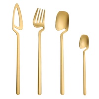 Ensemble de couverts de luxe en acier inoxydable 304 de haute qualité, style américain, finition mate, cuillère, fourchette, couteau pour mariage, restaurant, hôtel