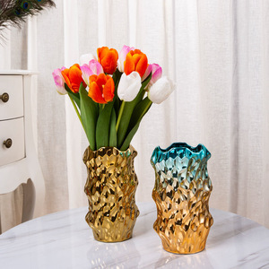 Vaso nordico artistico composizione floreale soggiorno ornamento vaso <span class=keywords><strong>in</strong></span> ceramica per la decorazione <span class=keywords><strong>di</strong></span> casa ufficio vaso d'oro - Product Image 3