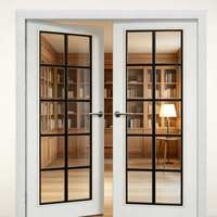 Porte battante en PVC à économie d'énergie, double vitrage trempé, isolée thermiquement, faible entretien, pour appartement commercial