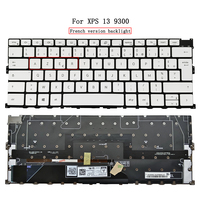 لوحة مفاتيح للكمبيوتر المحمول بإضاءة خلفية فرنسية لجهاز Dell XPS 13 9300 0Y7PVM 0JY8HN لوحة مفاتيح جديدة بدون براغي