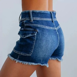 Nouveaux shorts en jean pour femmes 2026, coupe skinny, avec franges, sexy, extensibles, avec poches latérales - Product Image 3