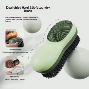 Double-Sided PP & PP+TPR Bristle Waterproof Portable Flexible Handheld Bathroom Cleaning <b>Brush</b> - Product Image 1