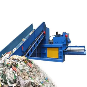 Used Cloth Pet Bottles Waste Paper Automatic Horizontal Baler /cardboard horizontal automatic press machine