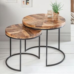 Mesa de centro redonda de madera maciza de diseño moderno hecho a mano de la mejor calidad a precio al por mayor - Product Image 1