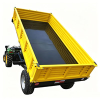 3 ton, 5 ton, 8 ton hydraulische kiepwagen, 2-assige trekker-aangedreven kiepwagen voor rijst, fruit en landbouwtransport, lage kosten, eenvoudige bediening