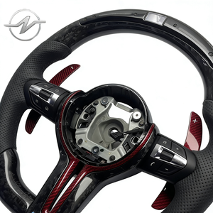 Volant de direction sport en fibre de carbone rouge et cuir perforé pour F30 F32 F10 F20 F07 F01 E46 E60 E90 M3 M4 M5 <span class=keywords><strong>M7</strong></span> - Product Image 2