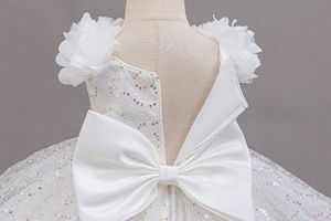 Vestido de Princesa con Lentejuelas y Lazos para Niña, Color Rosa Floral, con Tirantes, Estilo Abullonado, Transpirable, para Fiestas de Verano, 6 Años, Venta al Por Mayor - Product Image 6