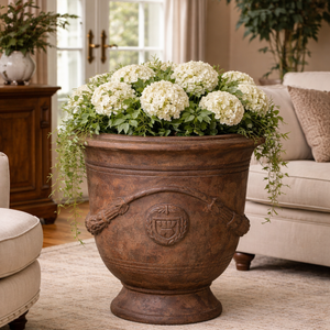 Jardinières d'extérieur modernes écologiques toutes saisons pour la maison et le jardin, finition peinte, best-seller, pots à fleurs ronds en fibre de verre - Product Image 3