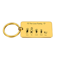 Werbe benutzer definierte Mama und Papa Kind Kinder Schlüssel anhänger Schlüssel ring leer Metall Logo Laser gravur Familien mitglied Schlüssel bund