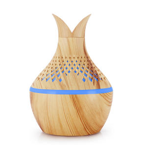 Wood Grain Aroma Diffuser 300Ml Ultrasonic <b>Humidifier</b> With Led Light For Home Use - Product Image 1
