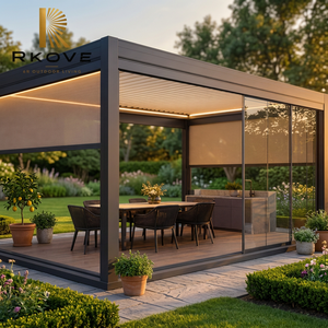 Pergola bioclimatique moderne RKOVE 3x4m autoportante pour jardin périurbain, station de grillades, abri pour grillades du week-end - Product Image 4
