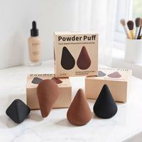 Nouvelle éponge de maquillage Alien Beauty Egg, plus grande, conique, double tête, en forme d'éventail, multi-facettes, en boîte