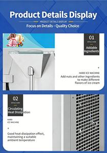 Usine de fabrication de machines à crème glacée dure |   Petite machine à crème glacée dure <span class=keywords><strong>pour</strong></span> des coupes de crème glacée colorées - Product Image 5