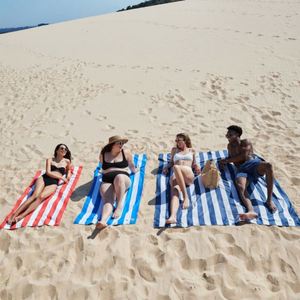 Personalised Photo Printed Adult <b>Pink</b> White Stripe Pool Beach Microfiber Travel Towel - Product Image 2