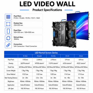 P1.9 Indoor LED Rental Screen 500x500mm Lightweight <b>Cabinet</b> 4K Resolution 900 Brightness for Quick Installation Flexible Staging - Product Image 2