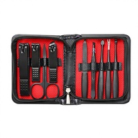 Ensemble de manucure et pédicure portable en acier inoxydable, 9 pièces, coupe-ongles, kit de soin des ongles pour femmes et salons