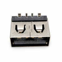 Prise USB 2.0 Type A Femelle à Angle Droit 4 Broches pour Montage sur PCB, Jack 3A Plaqué Or, LCP UL94V-0, Receptacle pour Assemblage de PCB