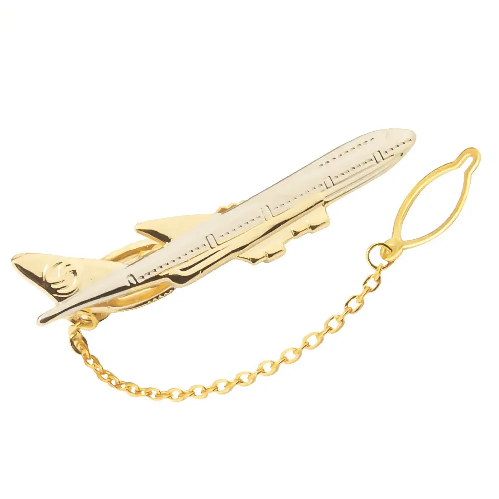 Novo metal chapeamento ouro aeronaves homens lapela clipe de negócios personalidade de alta qualidade gravata clipe