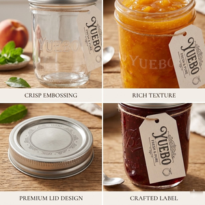 Frascos de vidrio con tapa, envases de vidrio de lujo, pequeños frascos para mermelada de 150 ml y 250 ml, frascos de vidrio de 350 gramos, frascos de 8 oz para mermeladas - Product Image 2
