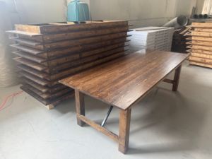 Bán buôn có thể gập lại Antique 6ft tiệc sự kiện Ăn Uống Thông gỗ mộc mạc đám cưới trang trại bảng - Product Image 2