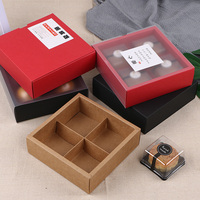 Boîte d'emballage transparente carrée pour 2/4/6 gâteaux au jaune d'œuf, boîte à gâteaux de lune, boîte à nougat, boîte à flocons de neige Meiniang, recyclable, qualité alimentaire, pour pâtisserie